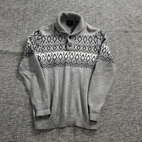 American Eagle Fair Isle Sweater Men's Size Medium Warm Fall Winter Christmas - Picture 2 of 11